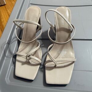 Divided Cream Strappy Heels